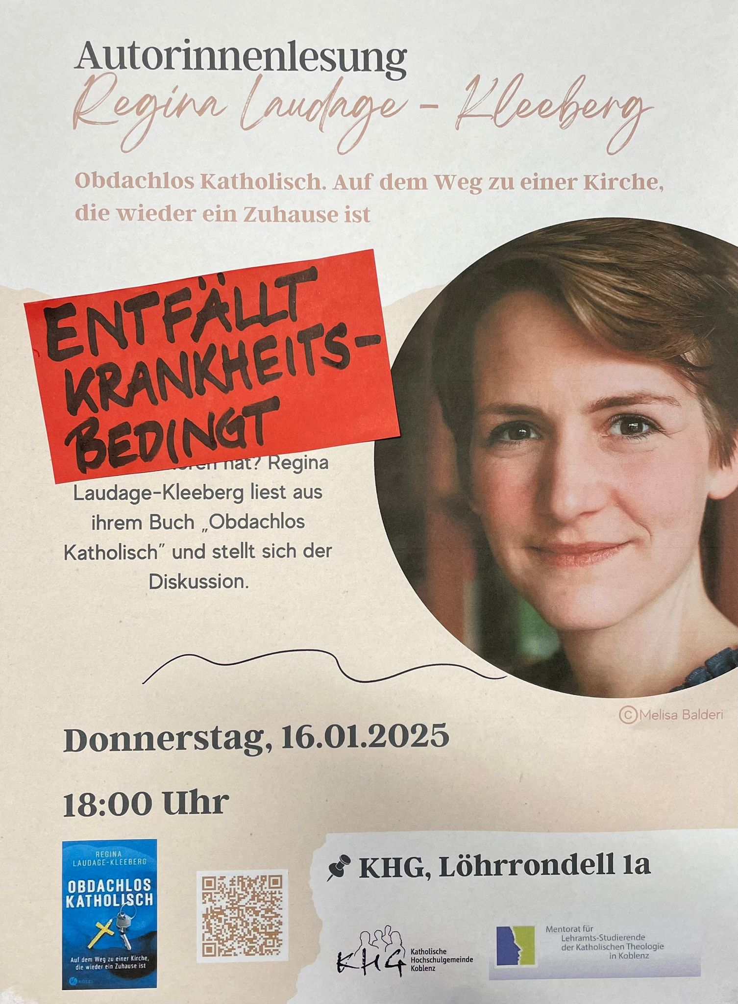 Absage Frau Laudage Kleeberg