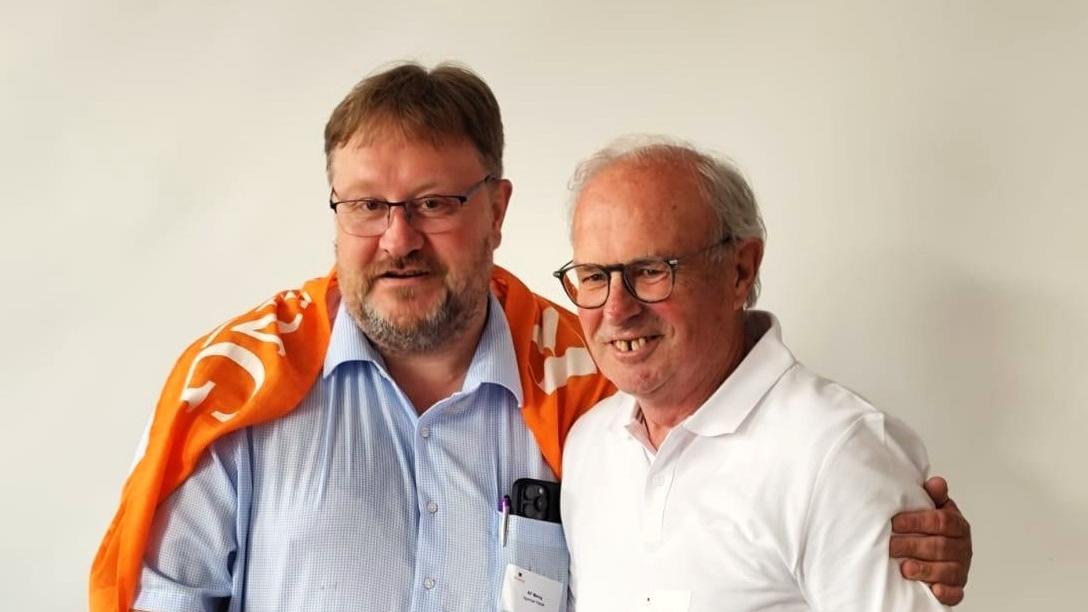 Neuer und alter Vorsitzender des Kolping-Diözesanverbands: Norman Karpe links und Bernd Geisen rechts.