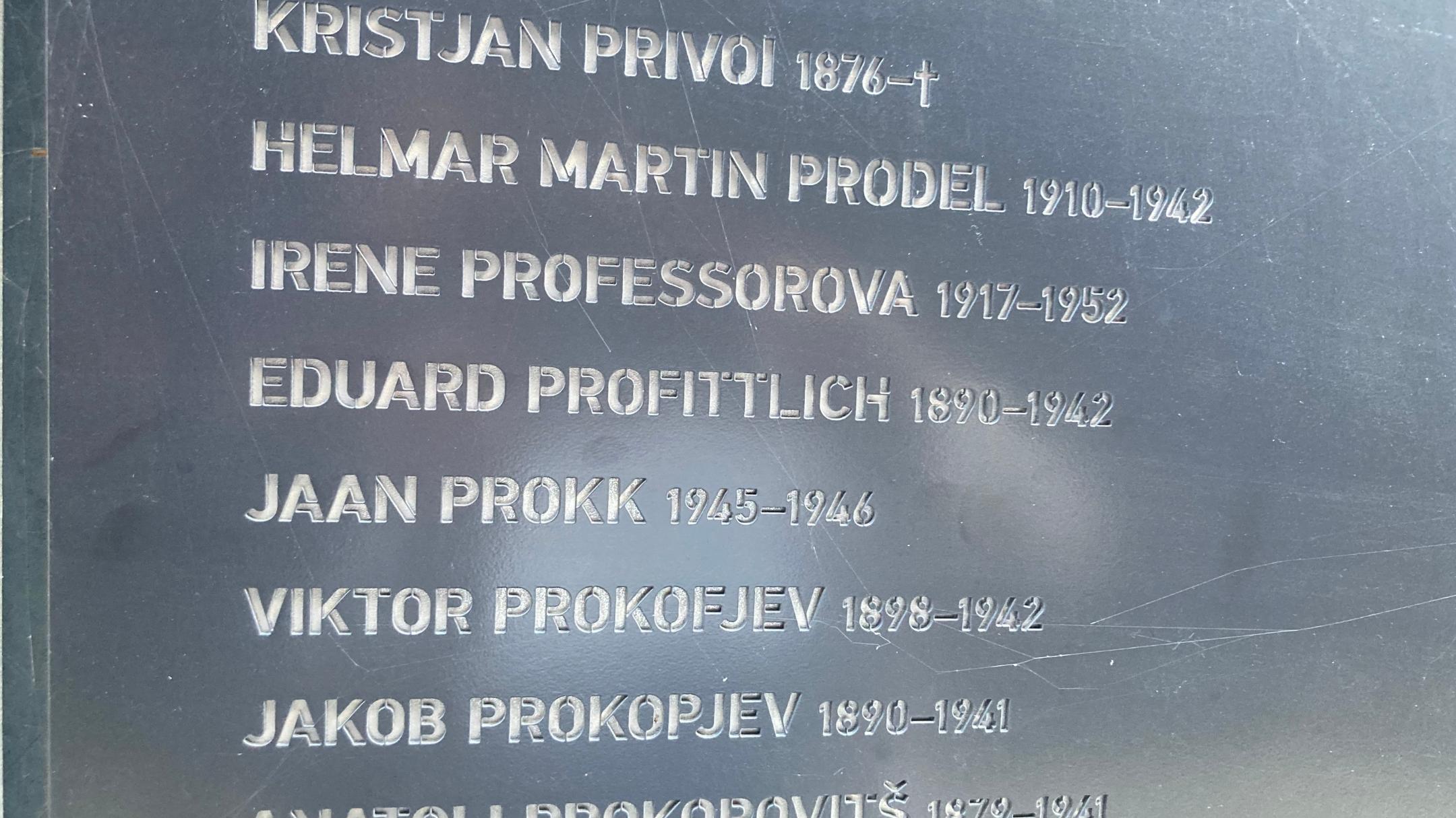 In der Gedenkstätte Maarjamäe ist auch der Name des Seligen Eduard Profittlich festgehalten.